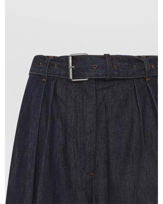 Dries Van Noten Blue Denim High-Rise Wide-Leg Trousers