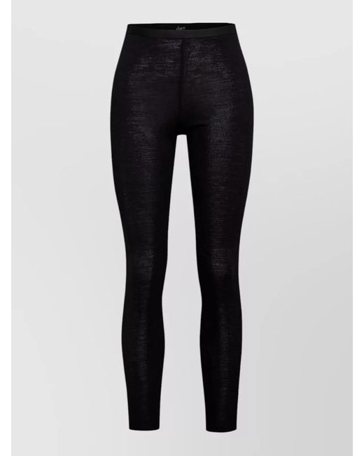 Calida Black Leggings Elastic Waistband Sheer Fabric Stretch