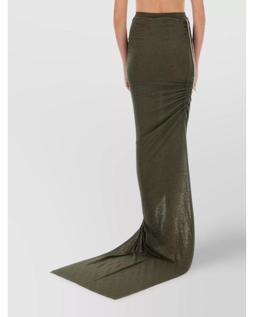 Rick Owens Green Slim-Fit Asymmetric Skirt