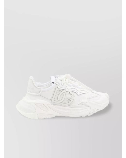 Dolce & Gabbana White Leather Low-Top Sneakers
