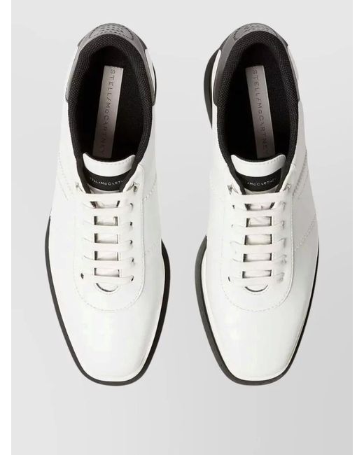 Stella McCartney White Platform Sneakers Round Toe Ribbed Sole