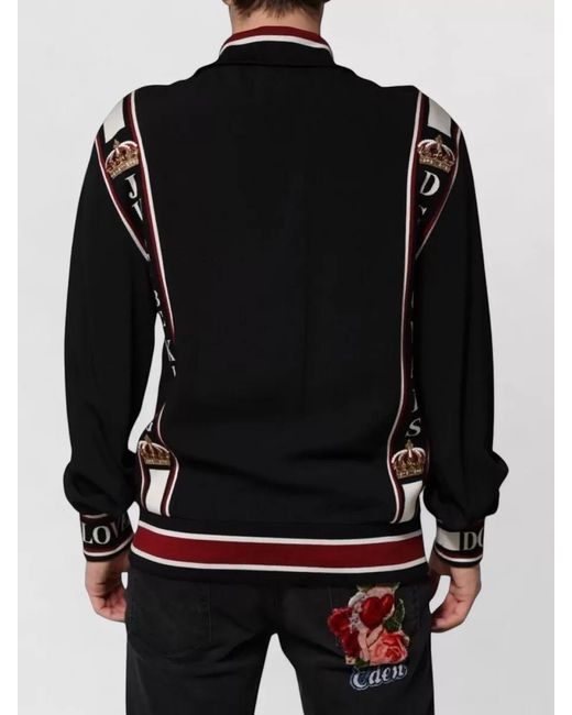 Dolce & Gabbana Black Dg King Full Zip Sweatshirt Jacket for men