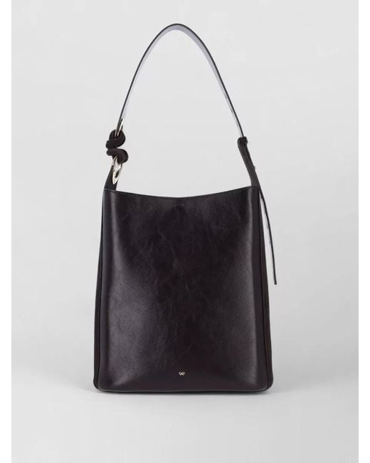 Anya Hindmarch Black Chubby Leather Shoulder Bag