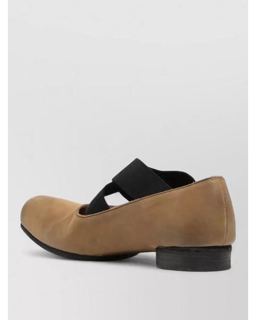 Uma Wang Brown Leather Square-Toe Ballerina Shoes