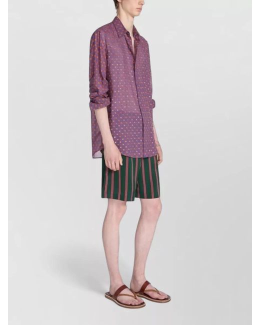 Dries Van Noten Purple Relaxed Fit Shirt Long Sleeves Embroidery for men