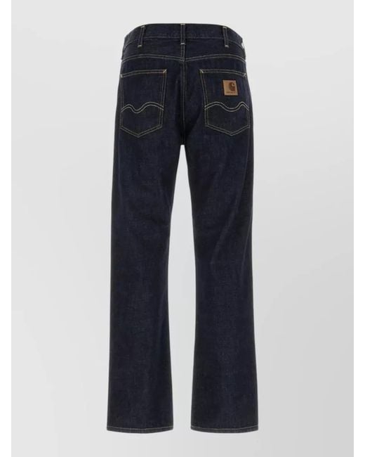 Carhartt Blue Denim Marlow Straight Leg Belt Loop Pants for men