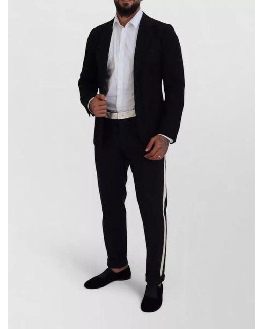 Dolce & Gabbana Blue Wool Slim-Fit Blazer for men