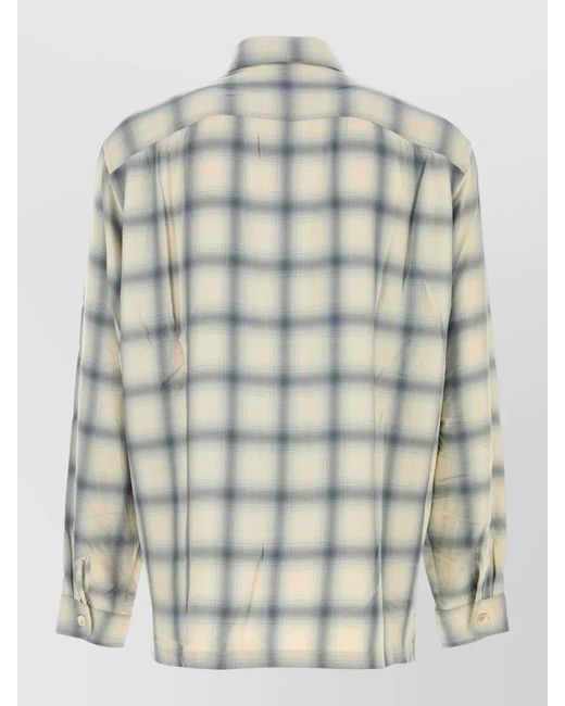 Our Legacy Gray Embroidered Oversized Viscose Shirt for men