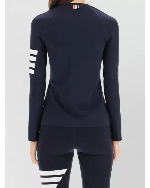 Thom Browne Blue Compression T-Shirt Raglan Long Sleeve Stripe