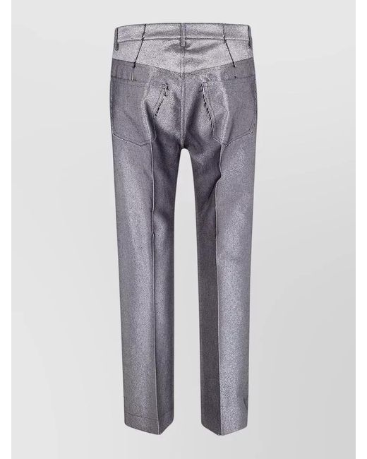 SAPIO Gray Five Pocket Denim Pants Front Crease