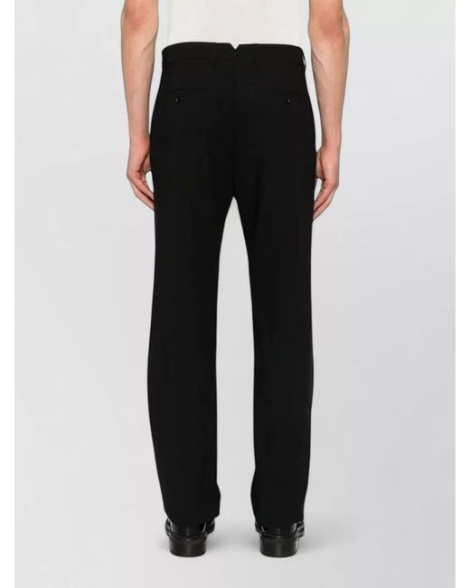 AMI Black Straight Leg Trousers Belt Loops Pockets for men