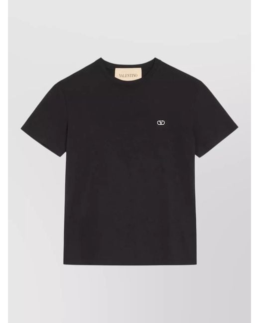 Valentino Black Jersey T Shirt Crew Neck Short Sleeves for men
