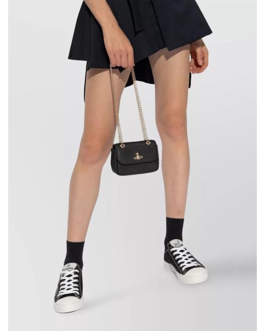 Vivienne Westwood Black Leather Small Chain Shoulder Bag