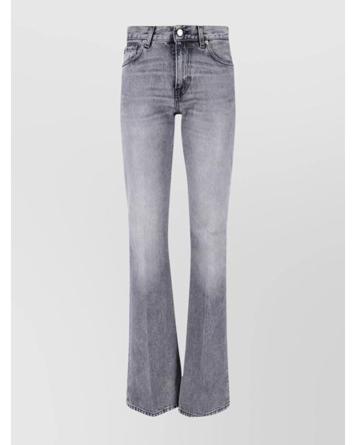 Haikure Gray Cotton Straight-Leg Flared Trousers