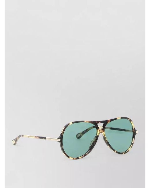 Chloé Green 59 Cat Eye Sunglasses Tortoiseshell Frame