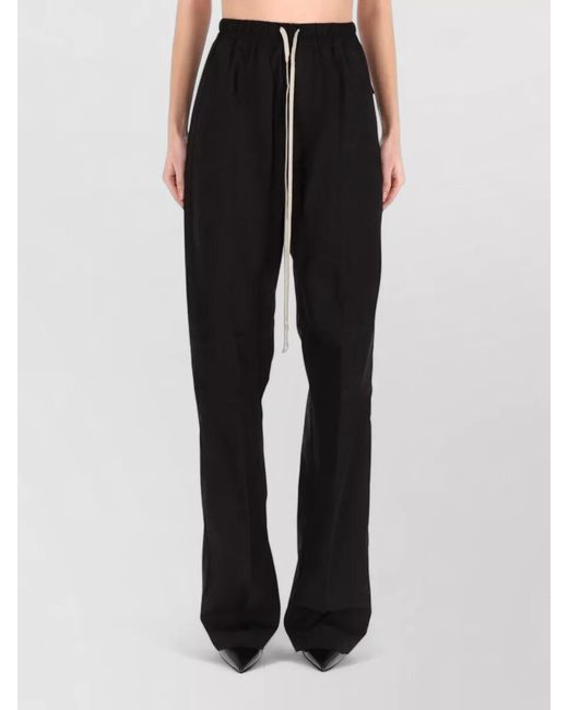 Rick Owens Black Cotton Wide-Leg Trousers