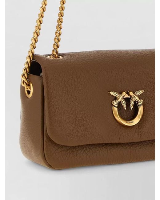 Pinko White Love Birds Chain Clutch Bag Hardware