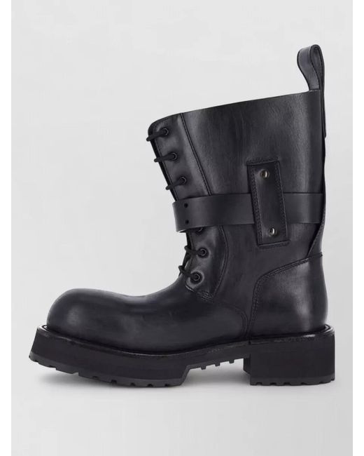 Balenciaga Black Chunky Sole Ankle Boots Round Toe Pull Tab for men