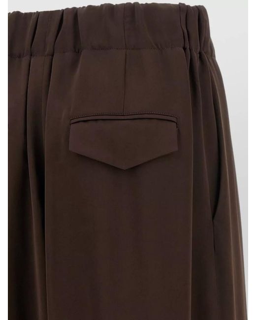 Jil Sander Brown Satin Wide-Leg Trousers