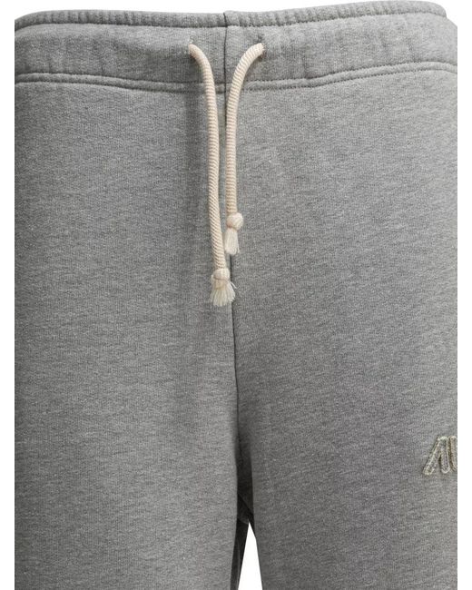 Autry Gray Logo Sports Trousers Side Pockets Design