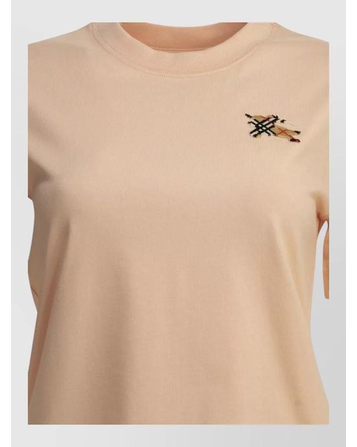 Burberry Natural Cotton Crew-Neck T-Shirt