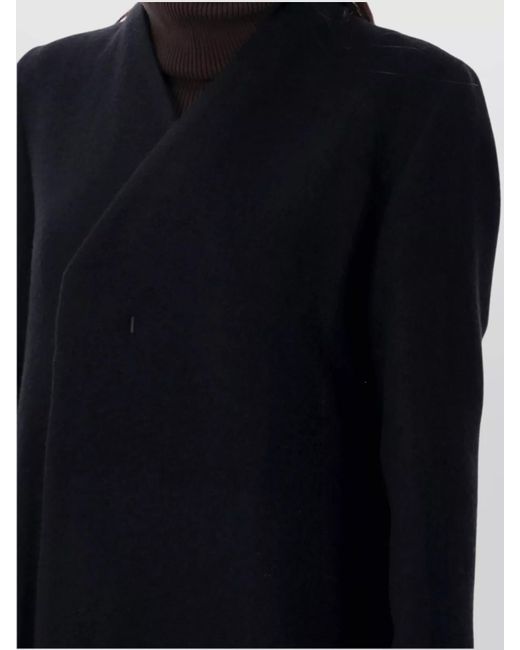 Rick Owens Blue Wool Double-Breasted Fitted Coat