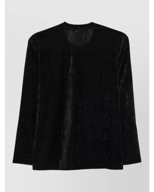 Comme des Garçons Black Crinkled Short-Sleeve Round-Neck Top