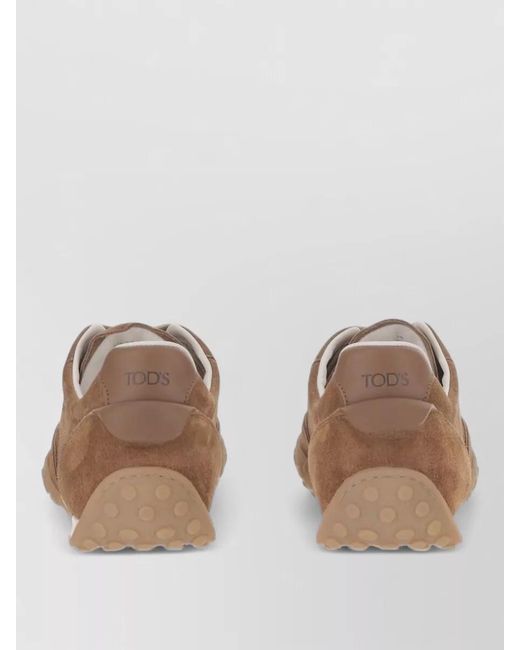 Tod's Brown Suede Lace Up Sneakers Rubber Sole