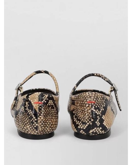 Aeyde Black Uma Mary Jane Flat Snake Print Shoe