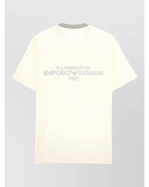 Emporio Armani Natural Logo Embroidered T-Shirt for men