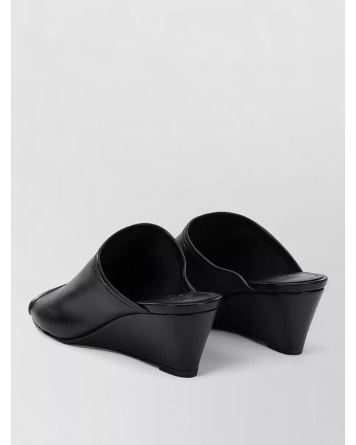 Aeyde Black Leather Heeled Mules