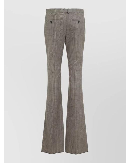 Saint Laurent Gray Price De Galles Tailored Wool Trousers