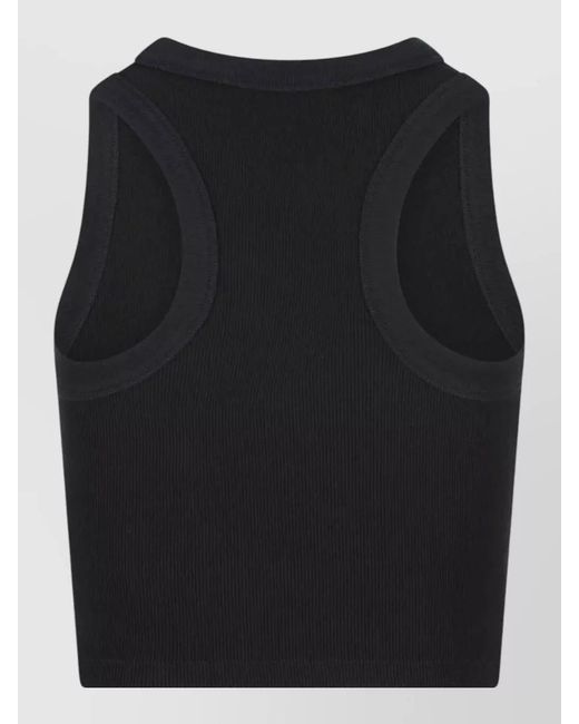 Givenchy Black Ribbed Cropped Tank Top