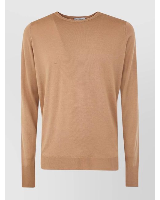 John Smedley Natural Merino Wool Long-Sleeve Crew-Neck Jumper for men