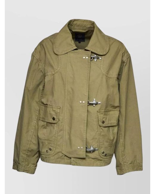 Fay Green Three Ganci Collared Bomber Jacket
