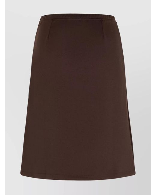 Courreges Brown Logo Midi A-Line Skirt
