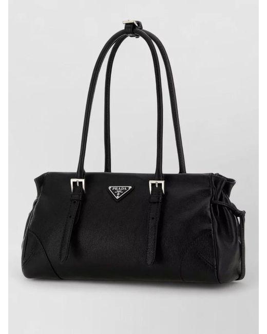 Prada Black Leather Medium Bonnie Shoulder Bag