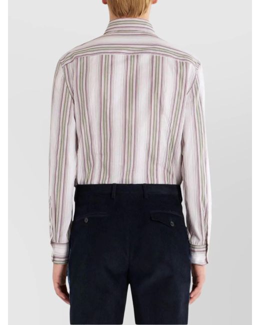 Etro Pink Slim-Fit Cotton Shirt for men