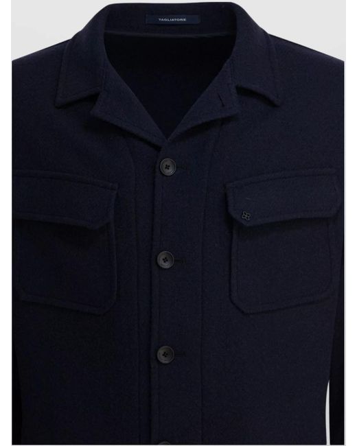 Tagliatore Blue Wool Single-Breasted Jacket for men