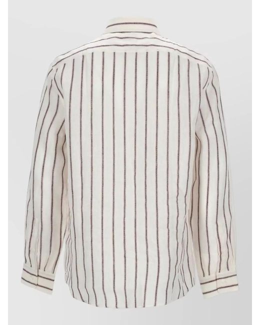 Brunello Cucinelli White Linen T-Shirt for men