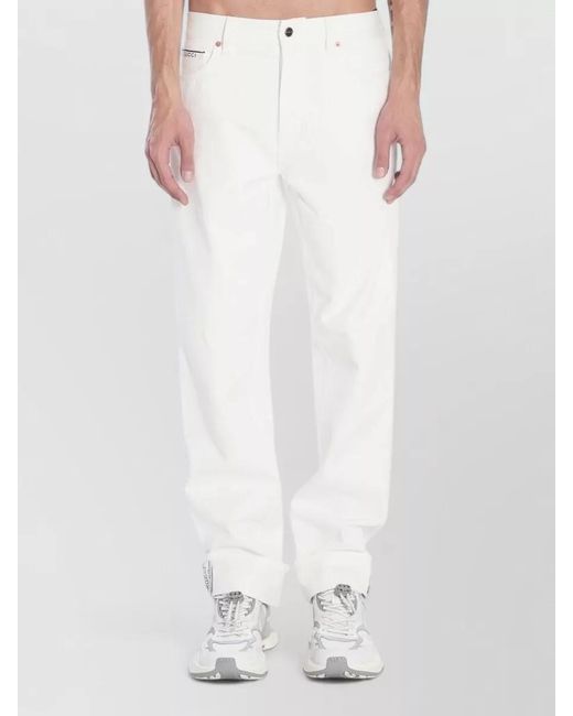 Gucci White Straight Leg Denim Trousers Five Pocket Design for men