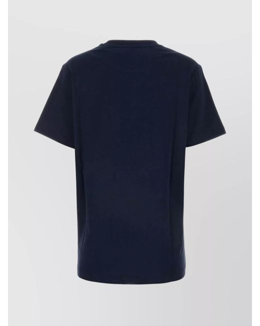 A.P.C. Blue Cotton Logo Embroidered T Shirt