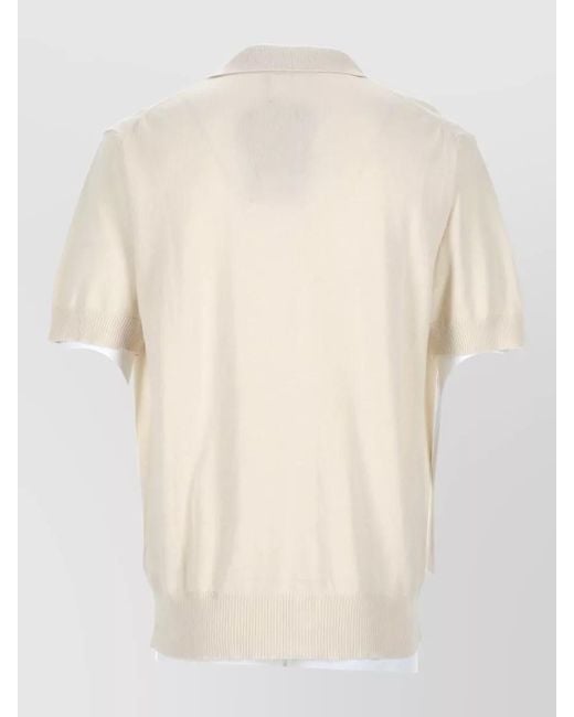 Vivienne Westwood Natural Collared Knit Top Short Sleeves Ribbed Hem for men