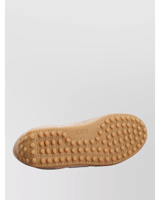 Tod's Natural Suede Panelled Low-Top Sneakers