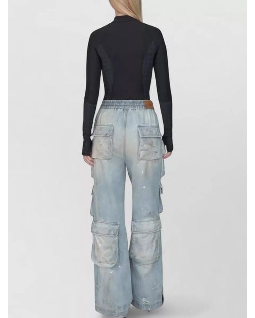 Amiri Gray Denim Cargo Wide-Leg Trousers