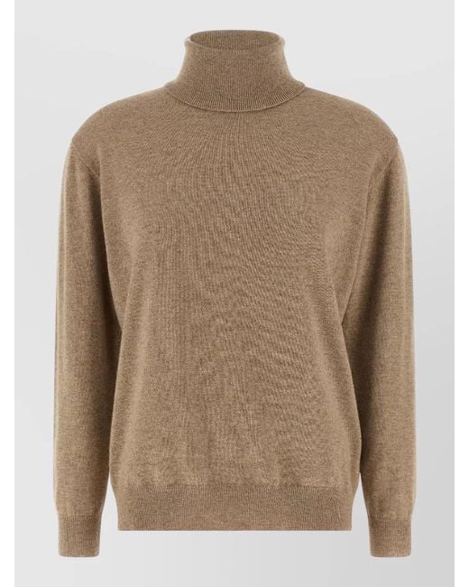 Brunello Cucinelli Brown Cycling Style Cashmere Knit Sweater