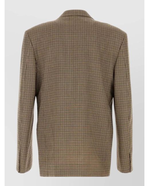 Gucci Green Embroidered Wool Blazer Checked Pattern for men