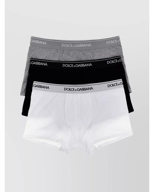 Dolce & Gabbana Black Cotton Stretch Regular Boxers 3-Pack for men