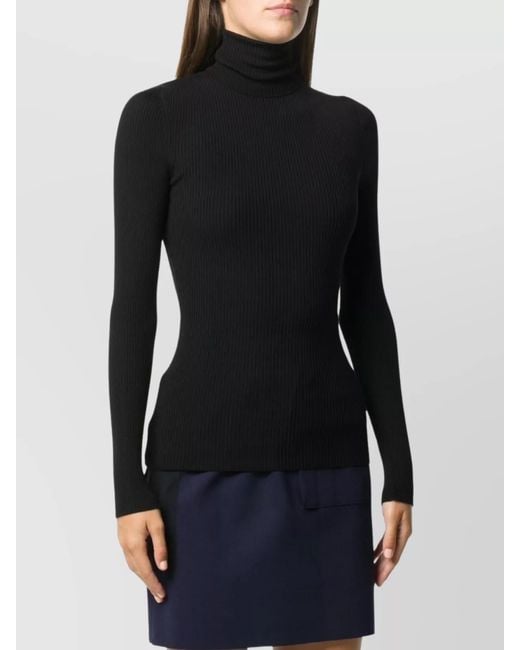 Wolford Black Ribbed Turtleneck Sweater