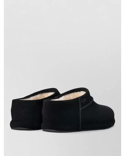 Ugg Black Shearling Lined Suede Clogs